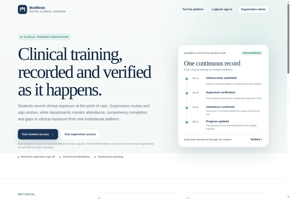 Digital Logbook: public clinical training overview